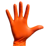 Guante Texturizado Nitrilo Naranjo (Caja 50 Unidades)