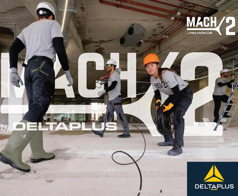 Pantalón Cargo Gabardina Deltaplus Mach 2 Azul/Negro