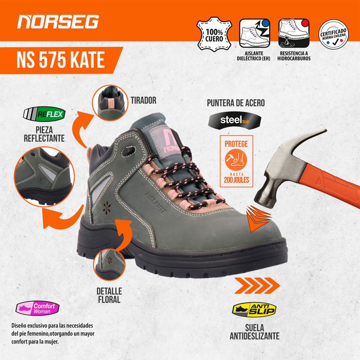 Botín de Seguridad Norseg Kate NS 575 Mujer