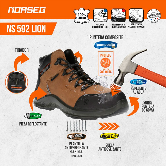 Botín de Seguridad NS 592 Lion Norseg Hombre