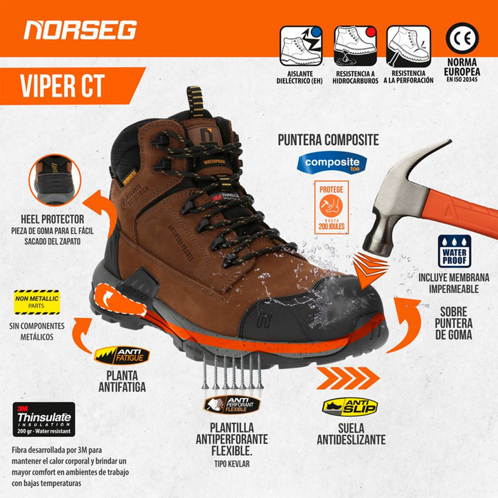 Botín de Seguridad Viper CT Norseg Hombre