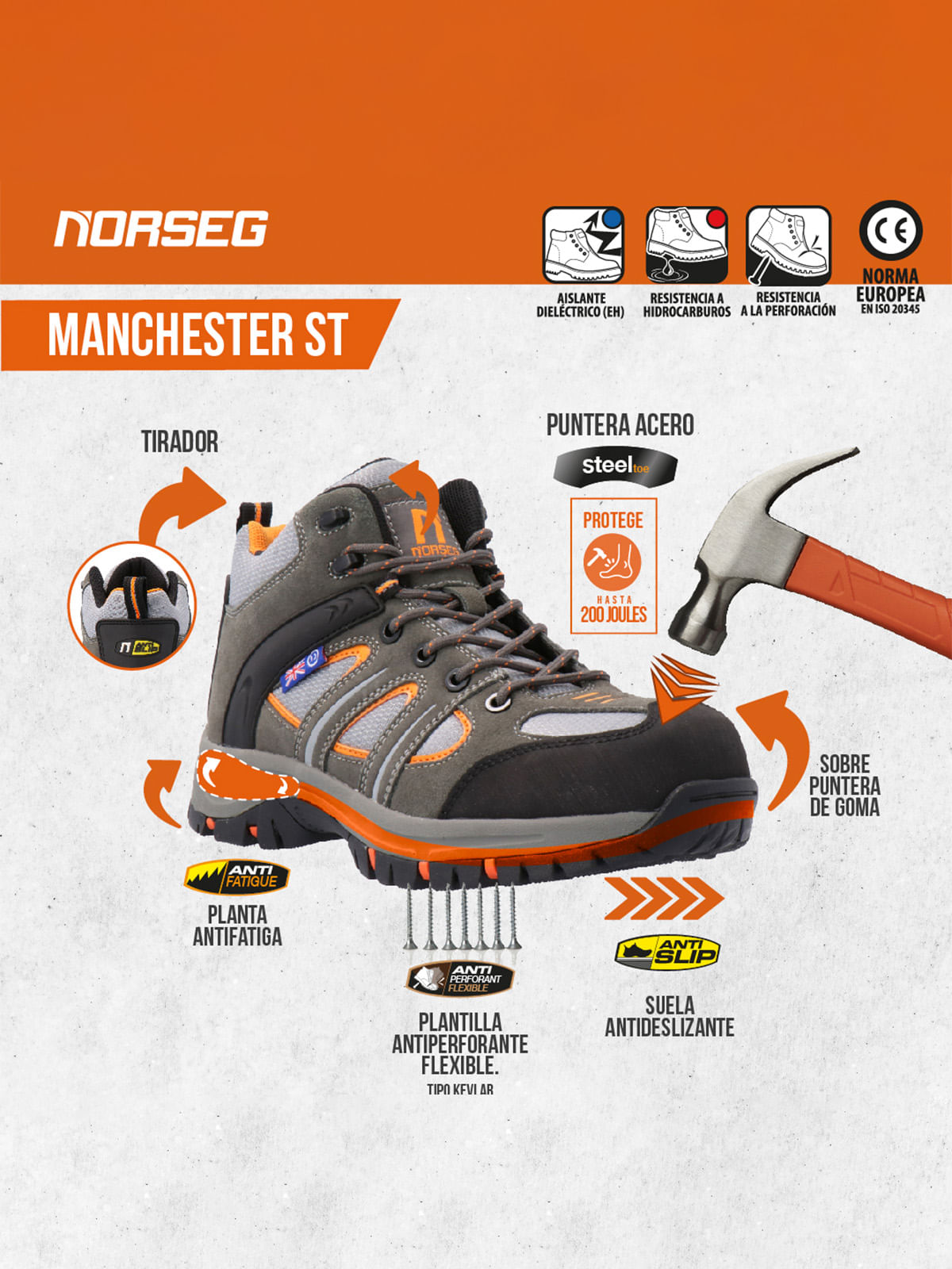 Zapato de Seguridad Norseg Manchester ST Hombre