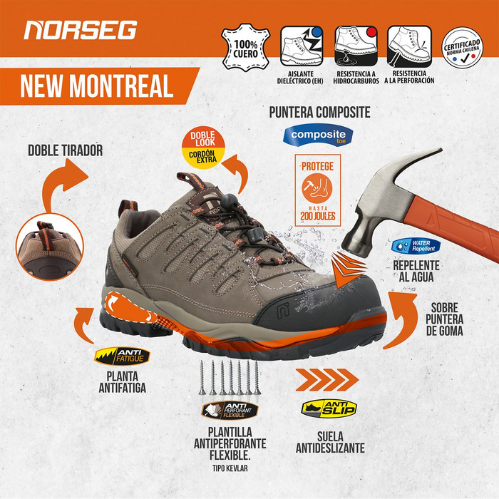 Zapatilla de Seguridad Norseg New Montreal Hombre