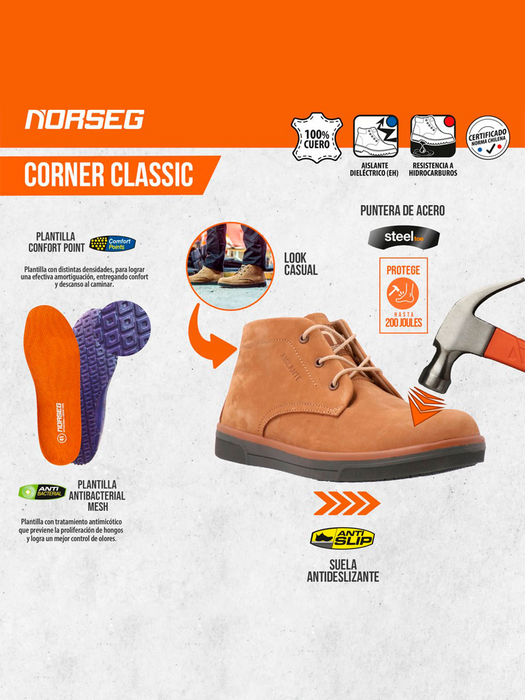 Zapato de Seguridad Norseg Corner Classic Hombre — RAC SEGURIDAD