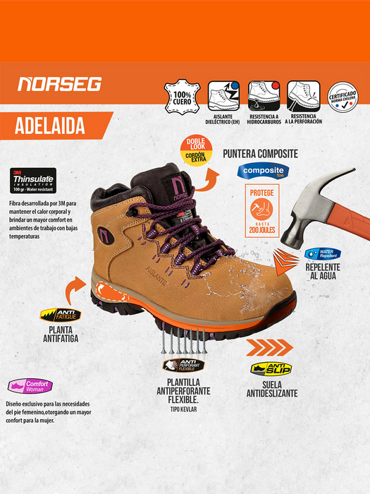 Botín de Seguridad Norseg Adelaida Mujer