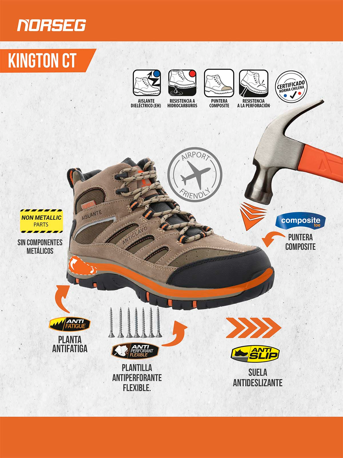 Botín de Seguridad Norseg Kingston II CT Hombre
