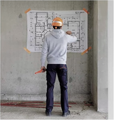 Pantalón Cargo Gabardina Deltaplus Mach 2 Azul/Negro