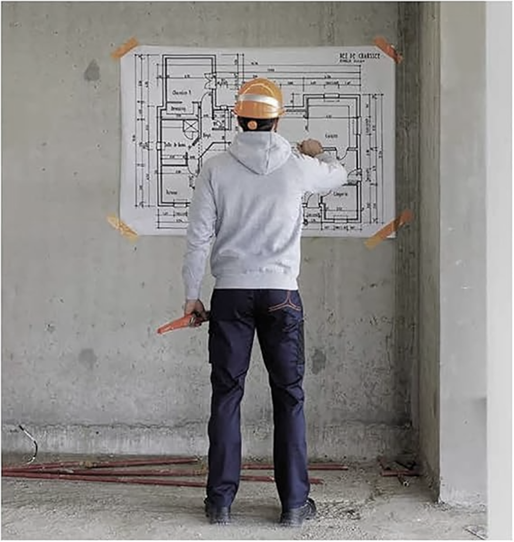 Pantalón Cargo Gabardina Deltaplus Mach 2 Azul/Negro