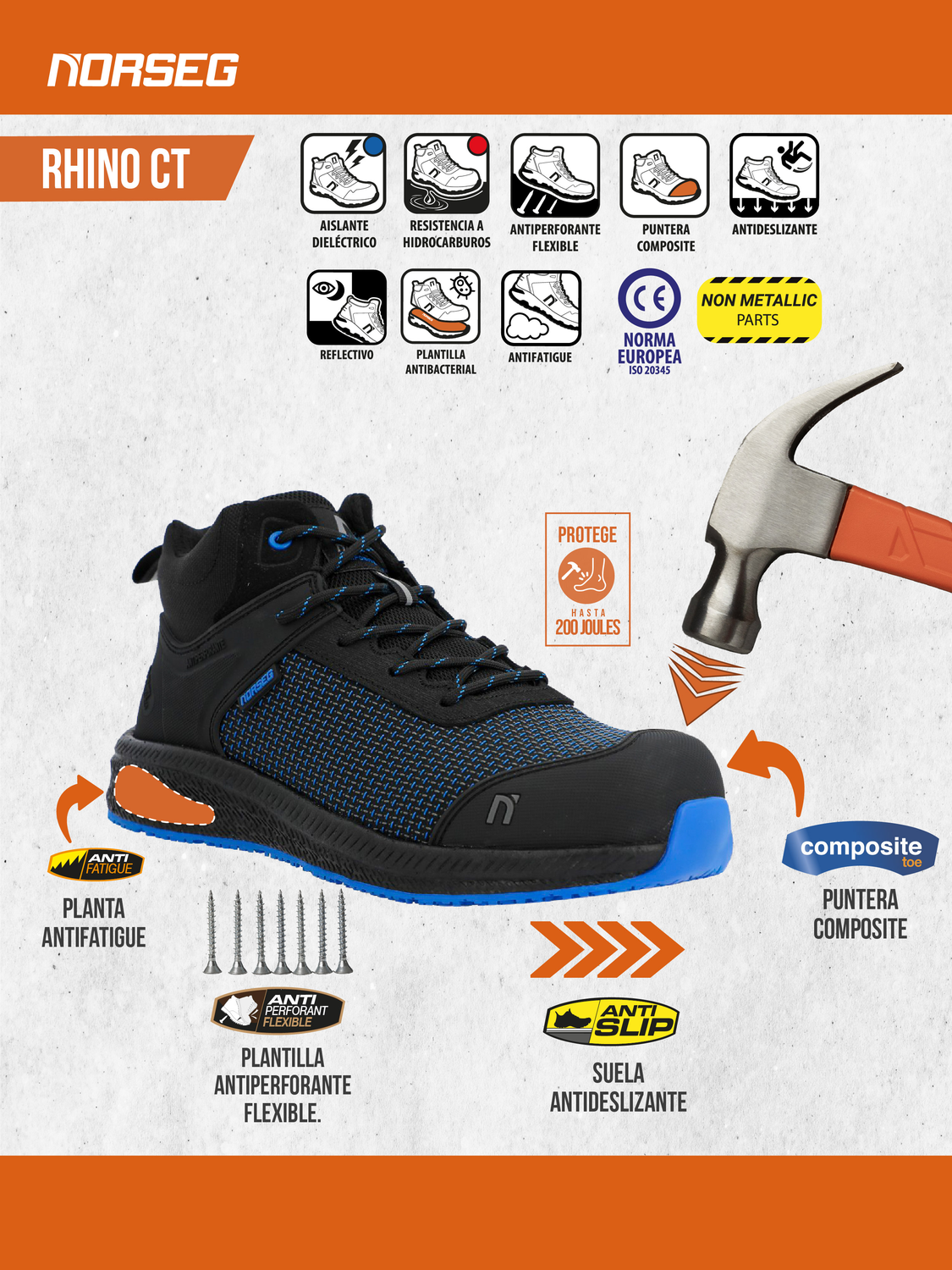 Rennie Botín de Seguridad Norseg Rhino CT – RAC SEGURIDAD INDUSTRIAL