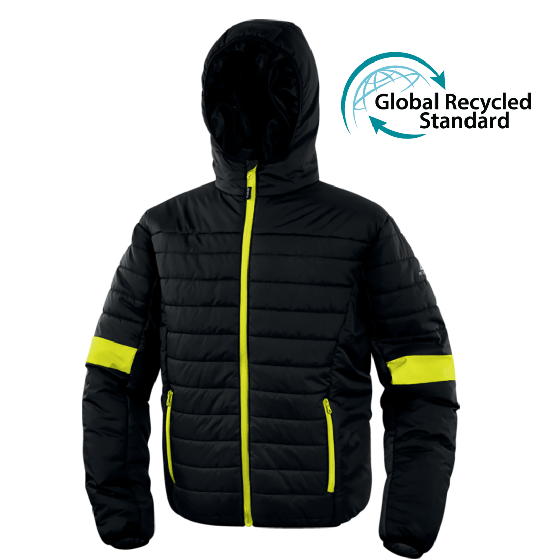Parka Light Deltaplus Bloom Negro Amarillo Fluor