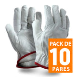 Guante Cabritilla Natural Con Forro Eurogloves (Pack de 10 Pares)