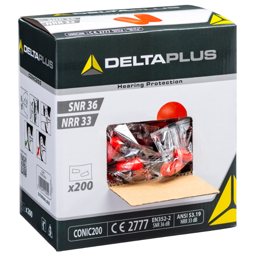 Tapón De Oídos Desechables Deltaplus CONIC200