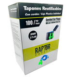 Caja de Tapón De Oídos Reusable C/Caja Snr: 27 Db Raptor Safety 100 unid.