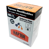 Caja de Tapon De Oídos Reusable Raptor C/Bolsa Snr: 27 Db 100 Und.