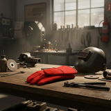Guante Soldador Descarne Rojo Eurogloves
