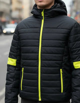 Parka Light Deltaplus Bloom Negro Amarillo Fluor