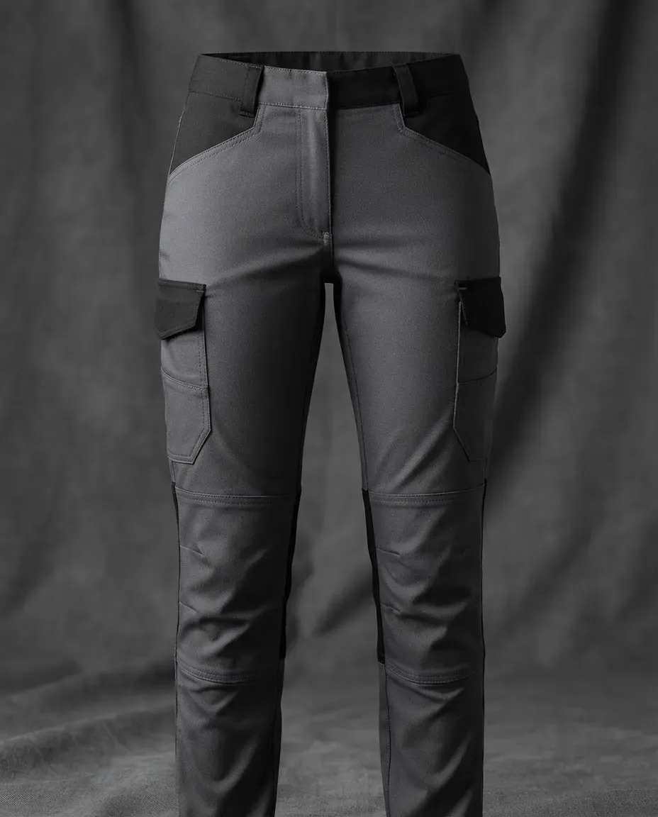 Pantalón Cargo Gabardina Deltaplus Mujer Mach 2 Gris/Negro