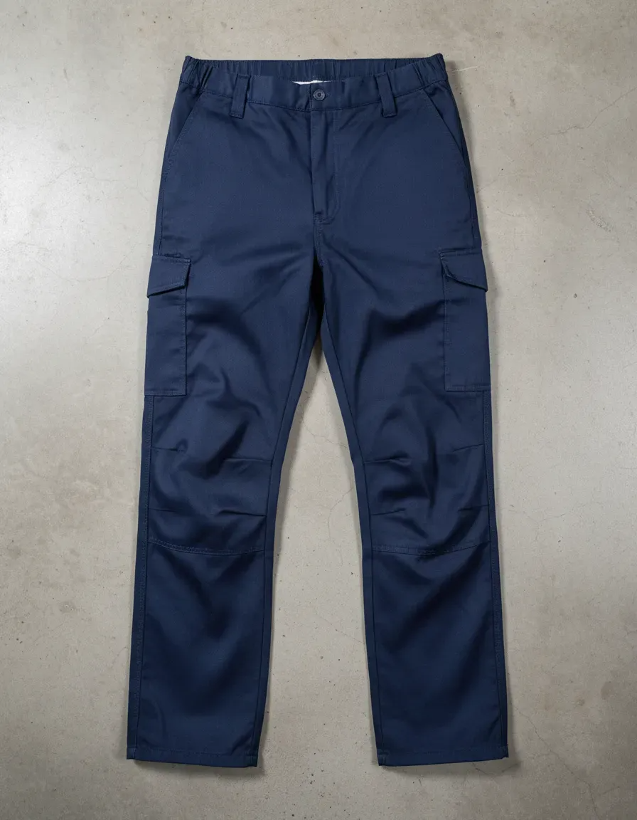 Pantalón Cargo Gabardina Forro Polar Hombre Azul