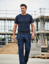 Pantalón Cargo Gabardina Deltaplus Mach 2 Azul/Negro