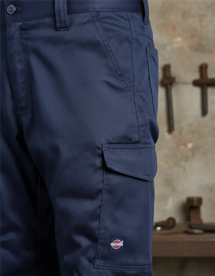 Pantalón Cargo Gabardina Forro Polar Hombre Azul