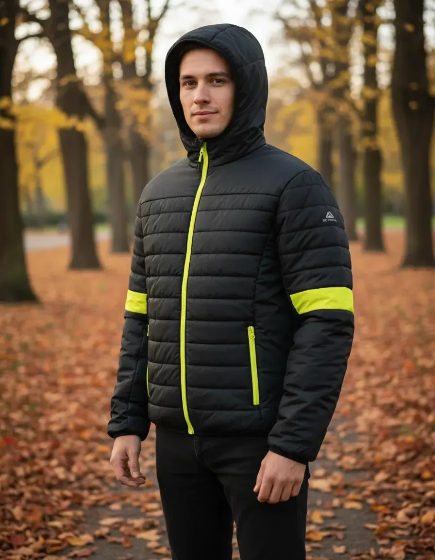 Parka Light Deltaplus Bloom Negro Amarillo Fluor