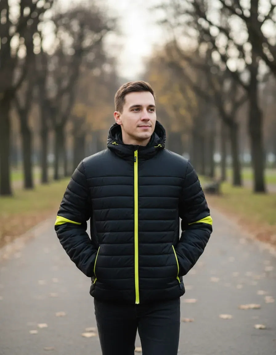 Parka Light Deltaplus Bloom Negro Amarillo Fluor