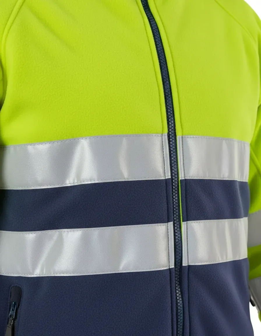 Micropolar Bicolor Alta Visibilidad Hombre Amarillo Fluor
