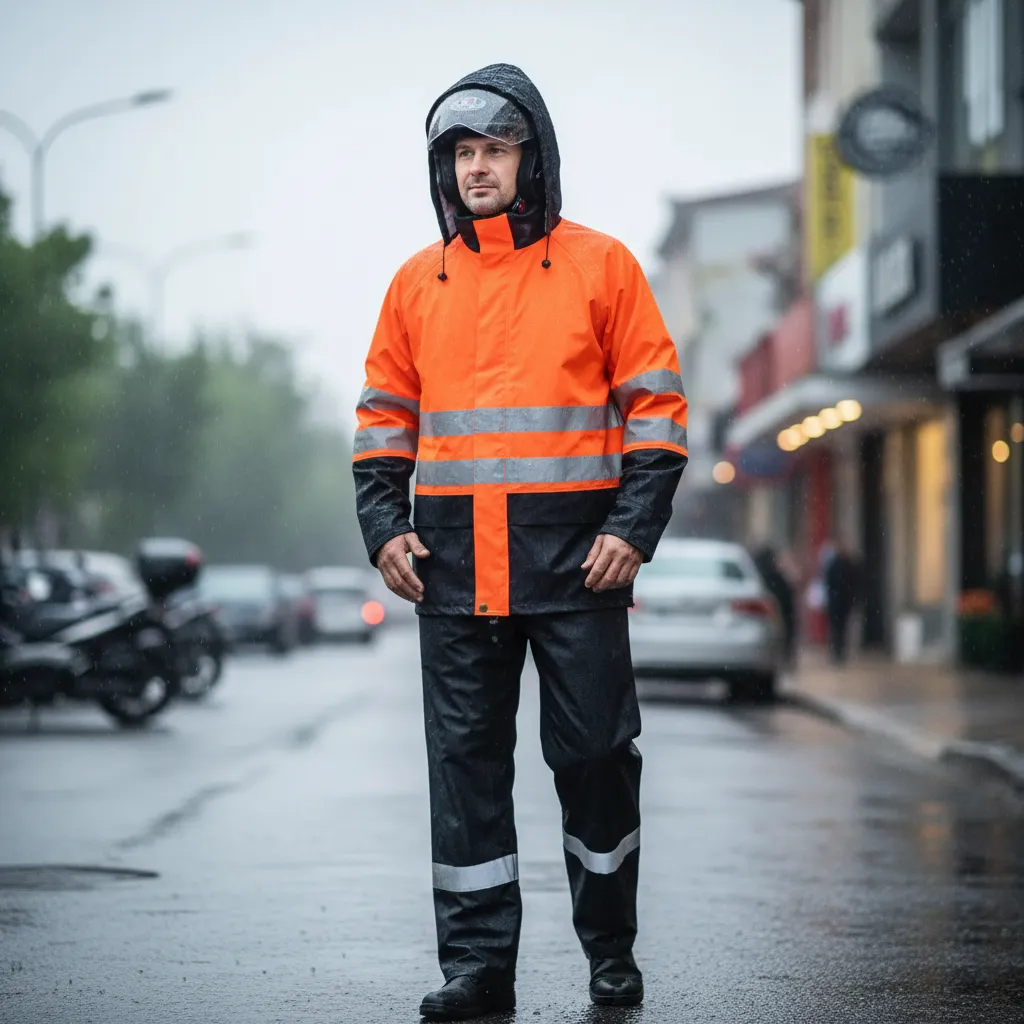 Traje Para La Lluvia PU Antiácido Hi-Vis Storm Naranjo Fluor
