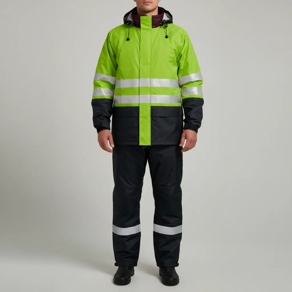 Traje Para La Lluvia PU Antiácido Hi-Vis Storm Amarillo Fluor