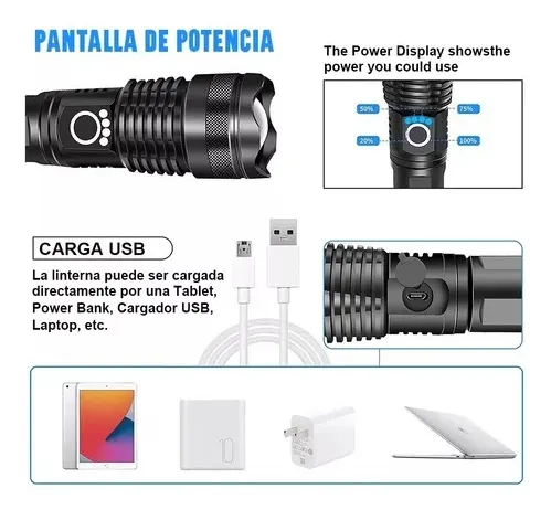 Linterna Tactica Led Recargable  Raptor