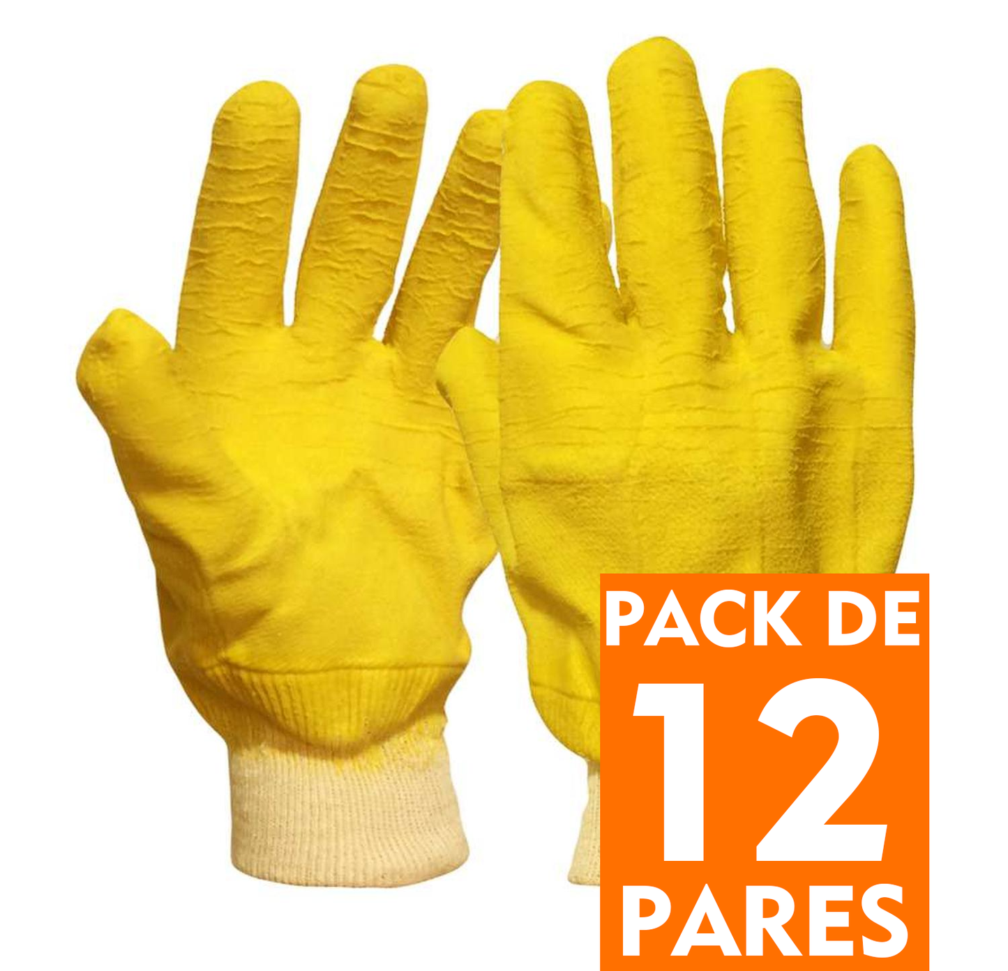 Pack 12 pares de Guante Anticorte Corto Amarillo Eurogloves