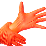 Guante Texturizado Nitrilo Naranjo (Caja 50 Unidades)
