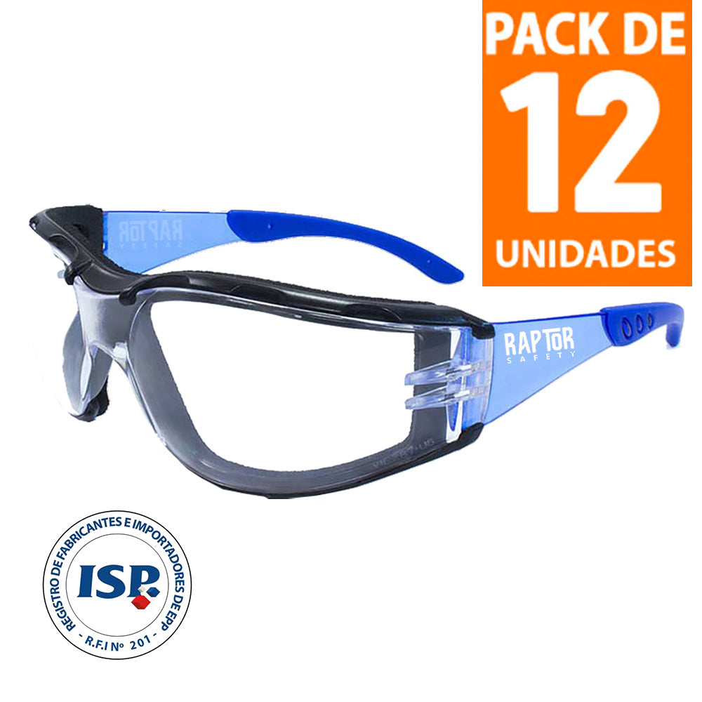 Anteojos de seguridad Raptor Foam Plus Claro (Pack de 12 Unid.)