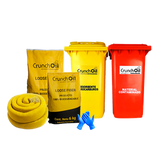 Kit Area Limpia 120Lt. Crunch Oil Abs. 18 Kilos + 2 Calcet.