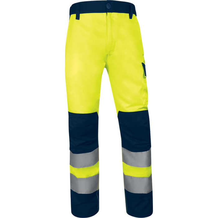 Pantalón Deltaplus HI-VIS Amarillo Fluor - Azul