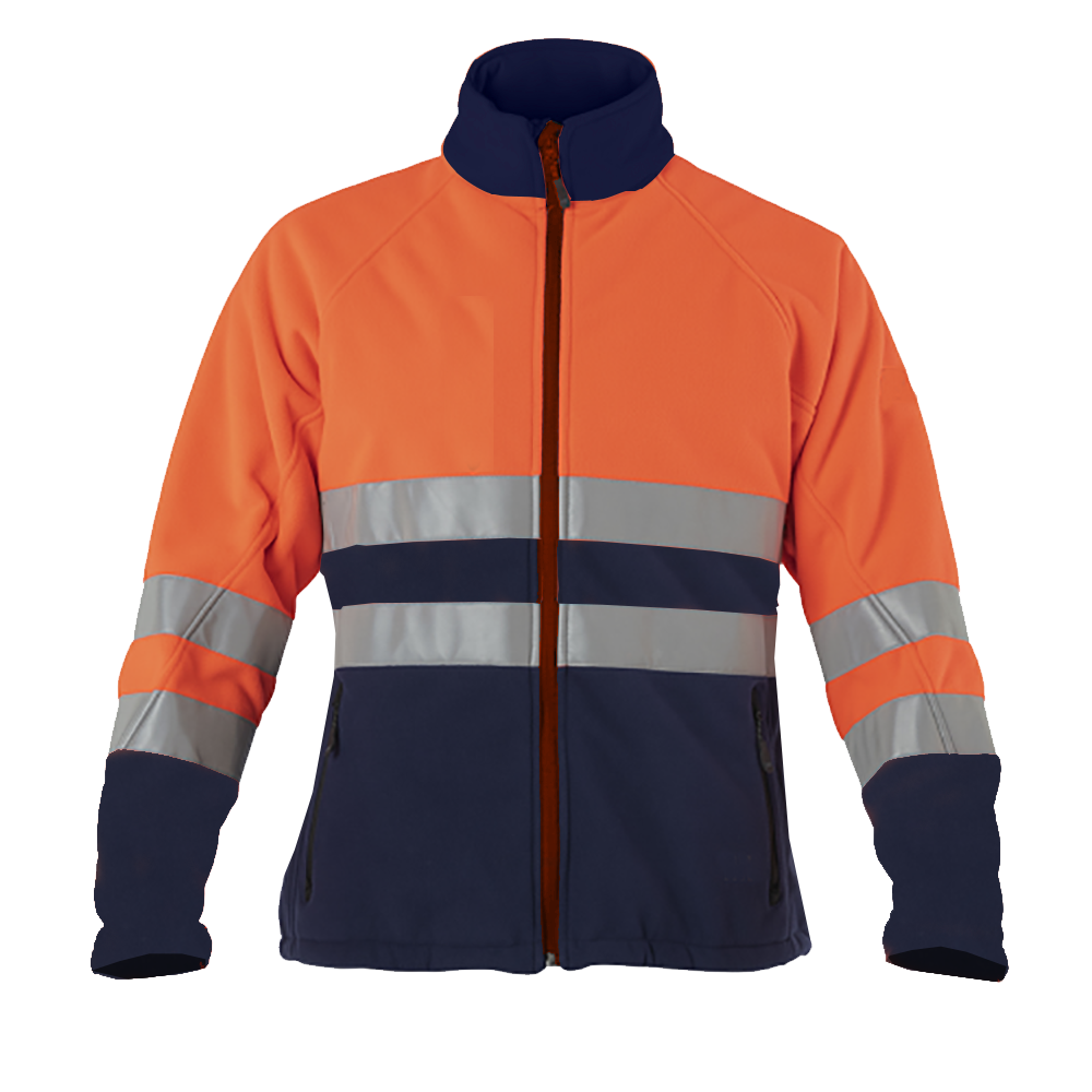 Micropolar Bicolor Alta Visibilidad Mujer Naranjo Fluor