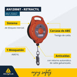 Retráctil Deltaplus AN12006T Cable acero 6 Mts