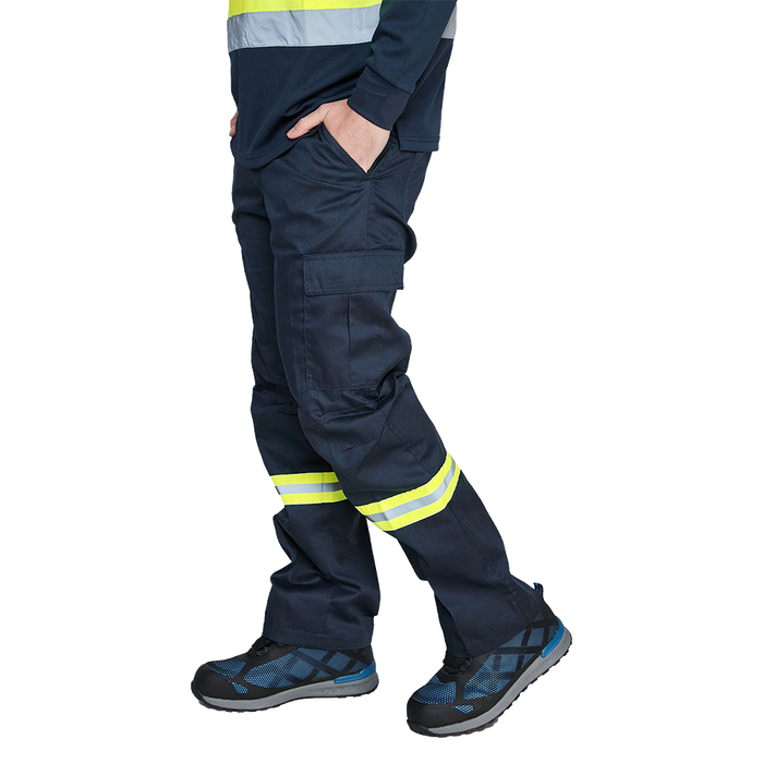 Pantalon Cargo Gabardina Forro Polar Ref. Dia/Noche Azul