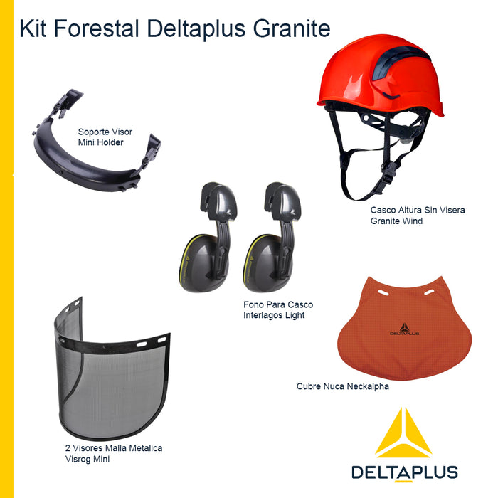 Kit Casco Forestal Motosierrista DeltaPlus Granite