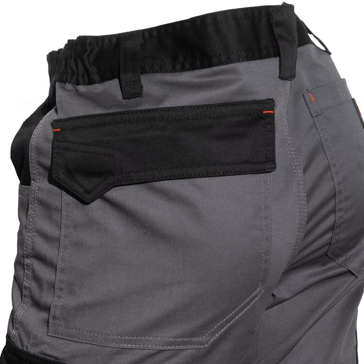 Pantalón Cargo Gabardina Deltaplus Mach 2 Gris/Negro Ribete Naranjo