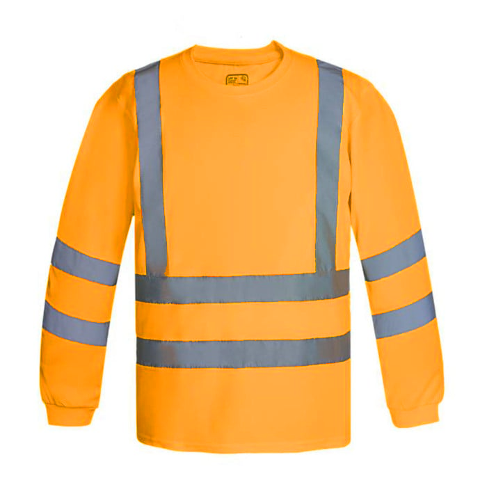 Polera DryFit Hi-Vis Manga Larga Hombre Fluor