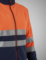 Micropolar Bicolor Alta Visibilidad Mujer Naranjo Fluor