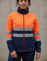 Micropolar Bicolor Alta Visibilidad Mujer Naranjo Fluor