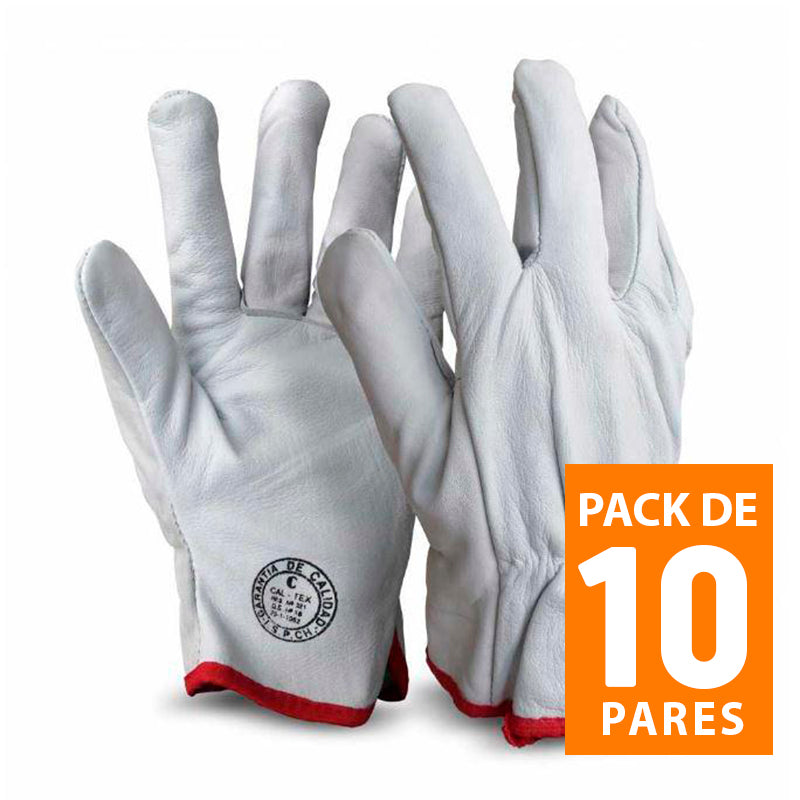 Guante Cabritilla Natural Sin Forro Eurogloves (Pack de 10 Pares)