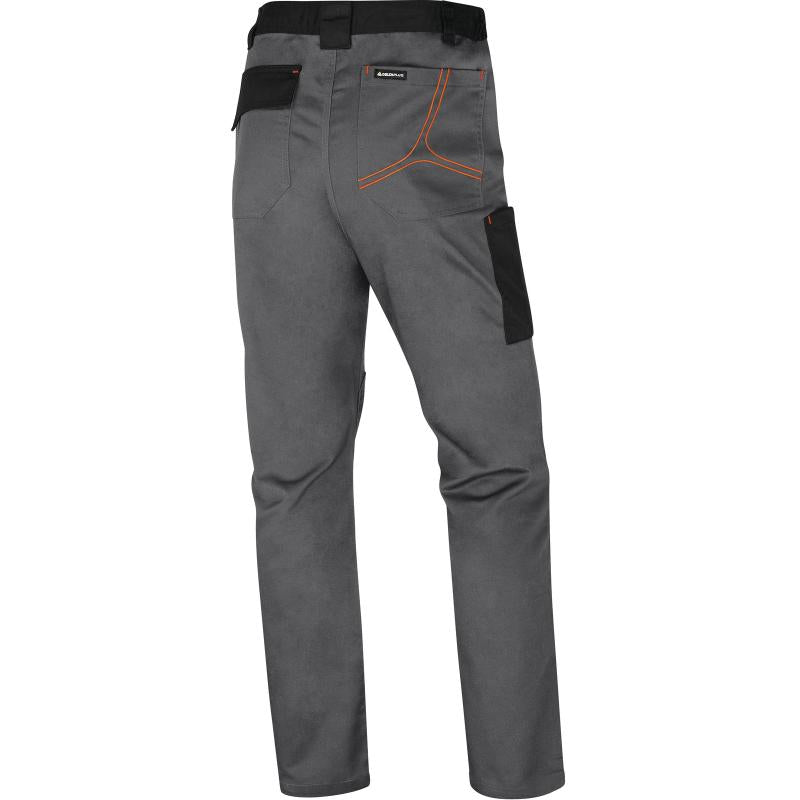 Pantalón Cargo Gabardina Deltaplus Mach 2 Gris/Negro Ribete Naranjo