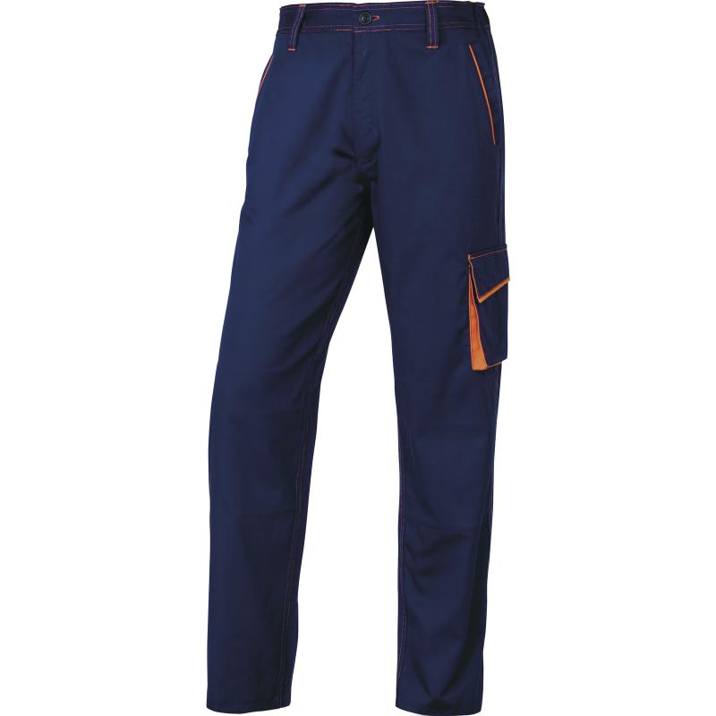 Pantalón Cargo Gabardina Deltaplus Mach1 Azul/Naranjo