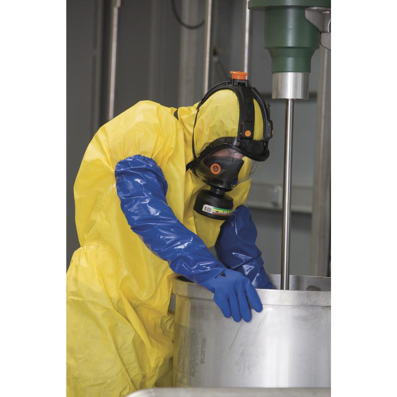 Guante Pvc Azul con Manguilla Deltaplus VE766