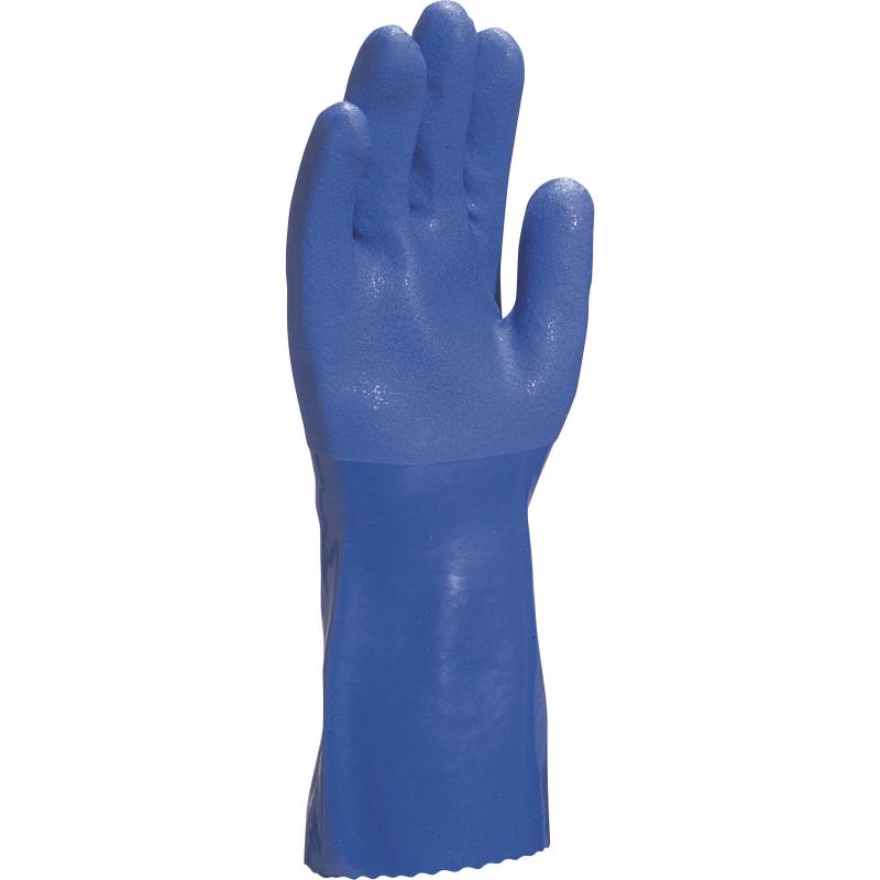Guante Pvc Azul Arenado Deltaplus Petro VE780