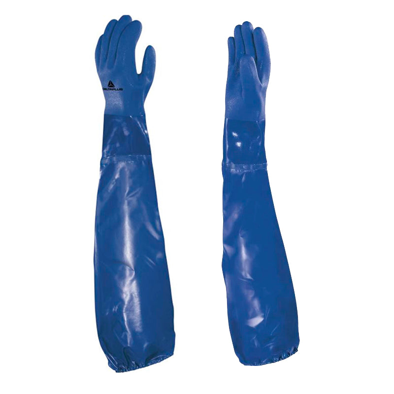Guante Pvc Azul con Manguilla Deltaplus VE766